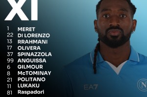 那不勒斯vs卡利亚里首发：卢卡库、麦克托米奈领衔，伟意左、迪洛伦佐在列